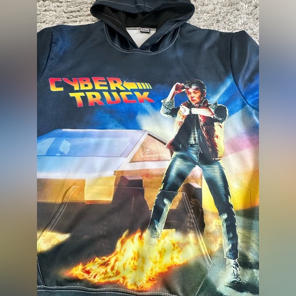Mens L beloved Elon Musk cyber truck Hoodie - Picture 11 of 12